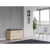 Zamknięta szafka na buty Top e Shop OPAL SZAFKA SONOMA — dąb, 850×450 mm, płyta wiórowa, rama 16 mm