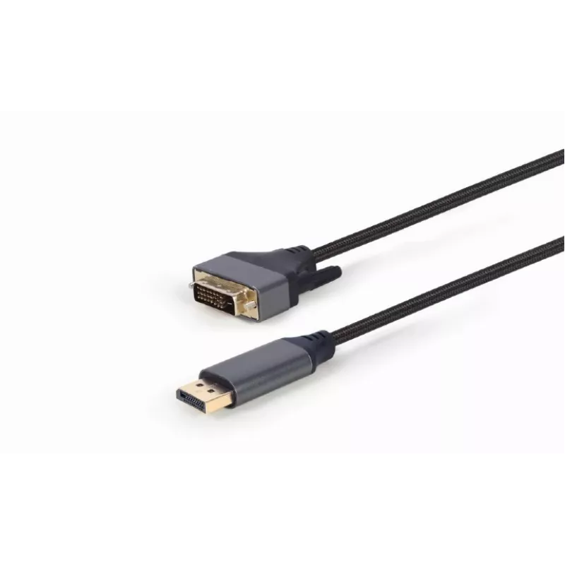 adapter kablowya wideo Gembird CC-DPM-DVIM-4K-6 — DisplayPort do DVI, 1,8 m, 4K, czarny