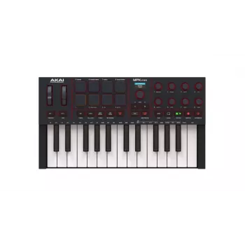 Klawiatura MIDI AKAI MPK MINI 4 Czarna — 25 klawiszy, 8 padów, 8 enkoderów, arpeggiator, USB-C, wyjście MIDI