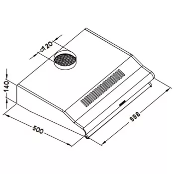 Okap kuchenny Respekta CH 1259 IXCN, filtr węglowy, poziom hałasu 65 dB