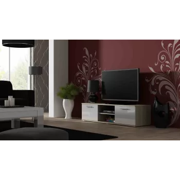 Cama stojak TV SOHO 140 dąb dąb sonoma/biały połysk
