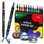 Arrtx Acrylic Marker Pens LC303304 — zestaw 24 kolorów, końcówki cienkie/średnie
