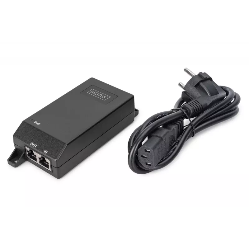 Digitus Gigabit Ethernet PoE+ injector 802.3at 30 W Czarny