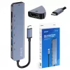 Hub USB Type-C SAVIO AK-82 z HDMI, MicroSD, USB 3.2 Gen1, PD passthrough, 4K@30Hz, 5000 Mbit/s, czarny