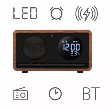 Zegar radiowy MANTA RDI912B Rimini czarny z 12-calowym wyświetlaczem i 8 GB pamięci