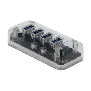 Hub USB DeLOCK 64087 Transparentny