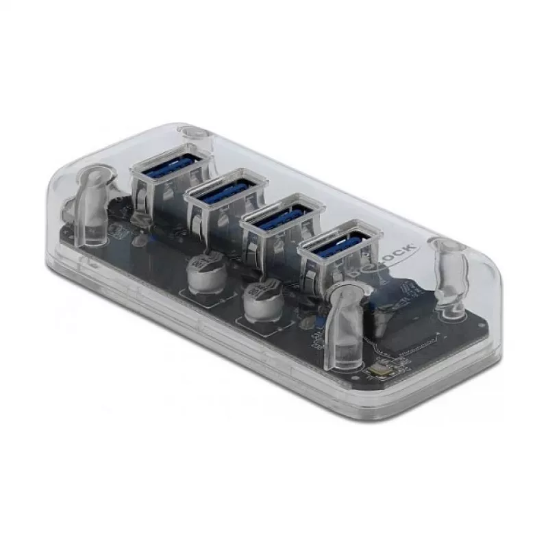Hub USB DeLOCK 64087 Transparentny