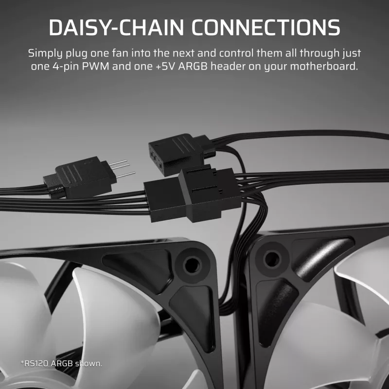 Wentylator chłodzący CORSAIR RS120-R 120mm biały ARGB grubość 25mm