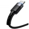 Kabel do transmisji danych Tellur USB na Type-C LED w oplocie nylonowym 1.2 m Czarny