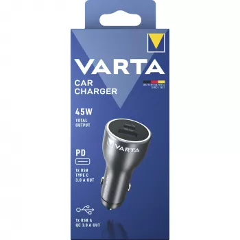 Ładowarka samochodowa Varta 57933101111, 45W łącznie, 1× USB-A, 1× USB-C