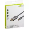 Kabel adaptera USB, wtyczka USB-C > wtyczka DisplayPort, 4K 60Hz (czarny/srebrny, 2 metry, pleciony kabel)
