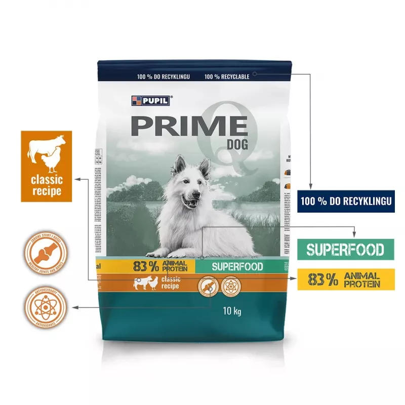 PUPIL Prime Mini bogata w drób z wołowiną - sucha karma dla psów - 10kg