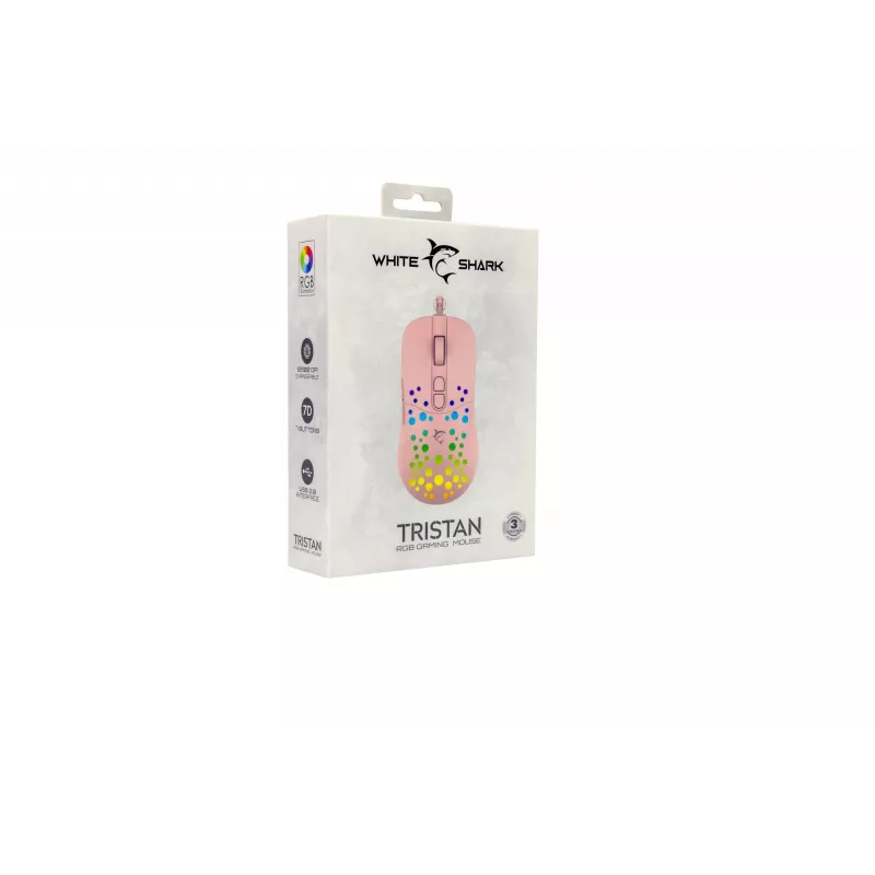 Mysz White Shark GM-9004 Tristan-2 Różowa RGB USB