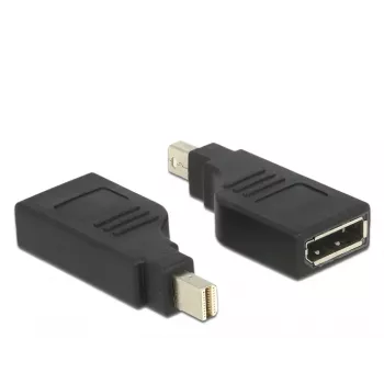Delock Adapter Mini DisplayPort 1.2 męski > DisplayPort żeński 4K obrócony o 90° - Adapter DisplayPort - Mini DisplayPort (M) kątowy na DisplayPort (W) kątowy - Czarny (65626)