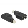 Delock Adapter Mini DisplayPort 1.2 męski > DisplayPort żeński 4K obrócony o 90° - Adapter DisplayPort - Mini DisplayPort (M) kątowy na DisplayPort (W) kątowy - Czarny (65626)