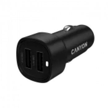 Ładowarka samochodowa CANYON OnDrive 24 24W 2xUSB-A Czarny