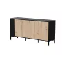 Komoda cama meble MERCI 151 x 40 x 74 cm — czarna / dąb artisan, płyta wiórowa