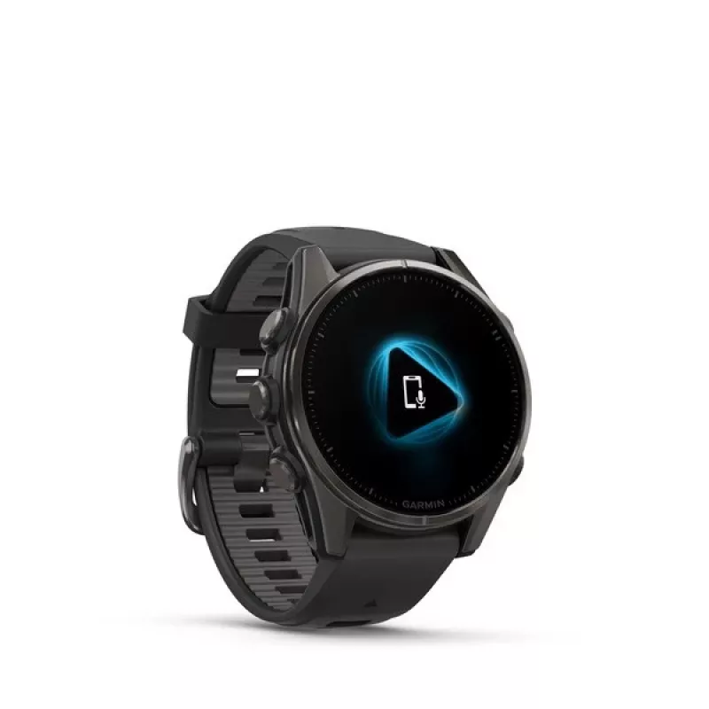 Garmin fenix 8 3,3 cm (1,3) AMOLED 43 mm Cyfrowy 416 x 416 pikseli Ekran dotykowy Czarny Wi-Fi GPS (satelitarny)