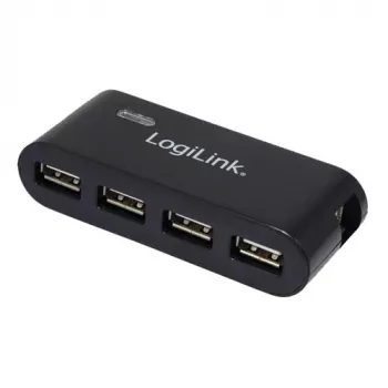 HUB USB 2.0 4 porty z zasilaczem, Czarny