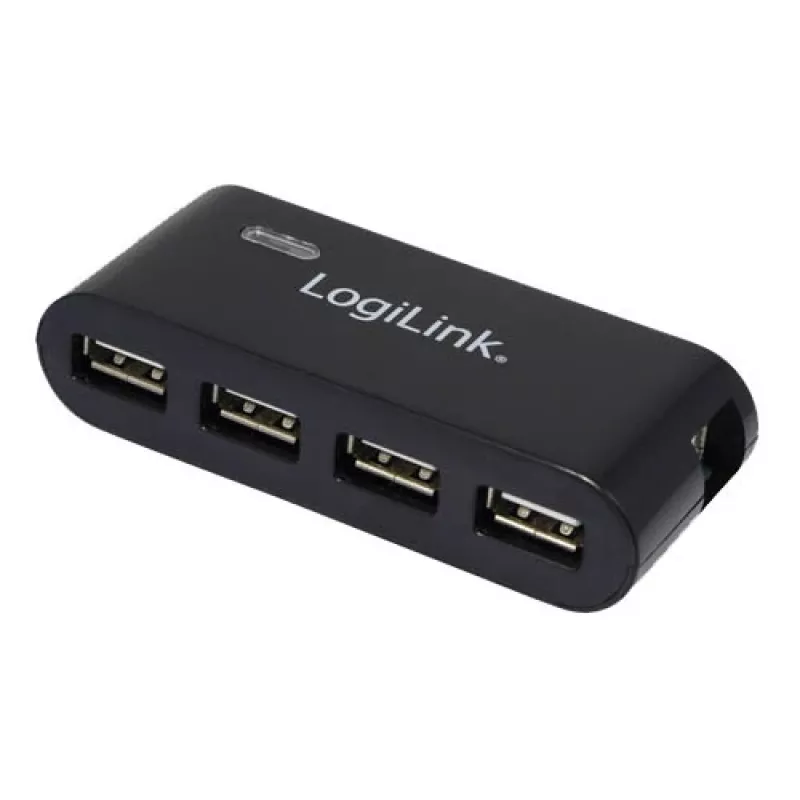 HUB USB 2.0 4 porty z zasilaczem, Czarny