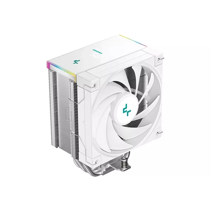 Chłodzenie powietrzne DeepCool AK500S Digital SE — 5 rurek cieplnych, wentylator 120 mm FDB, PWM, multi-LED, biały, obsługa gniazd Intel LGA1150 i AMD