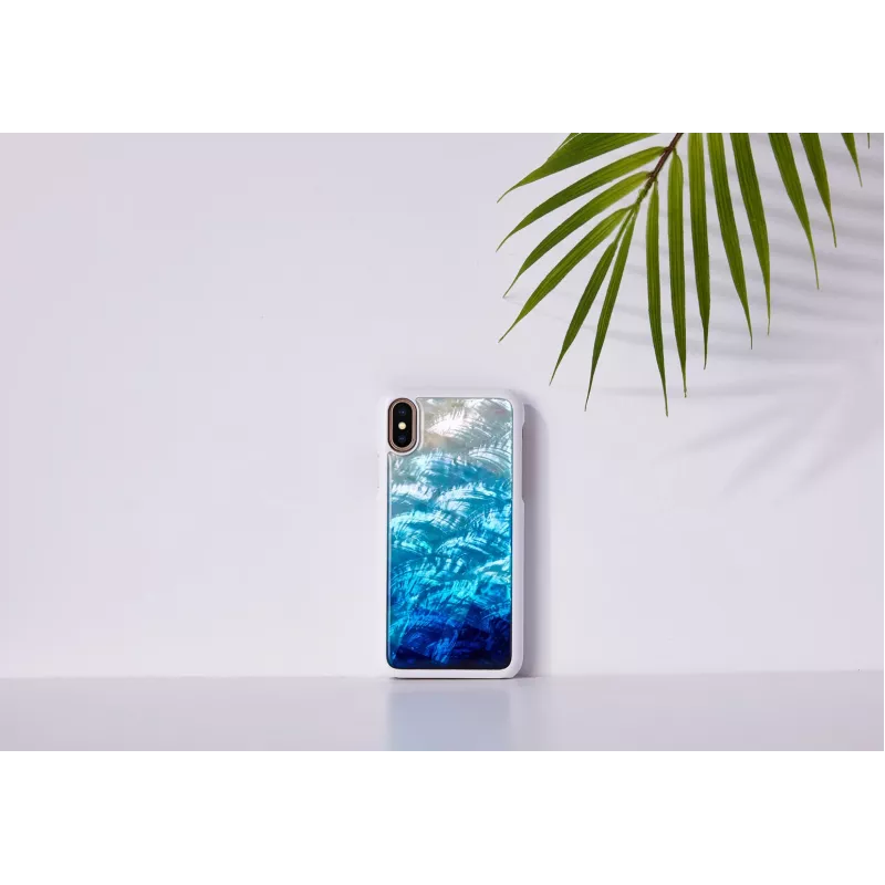 Etui na smartfon iKins do iPhone XS/S niebieskie jezioro białe