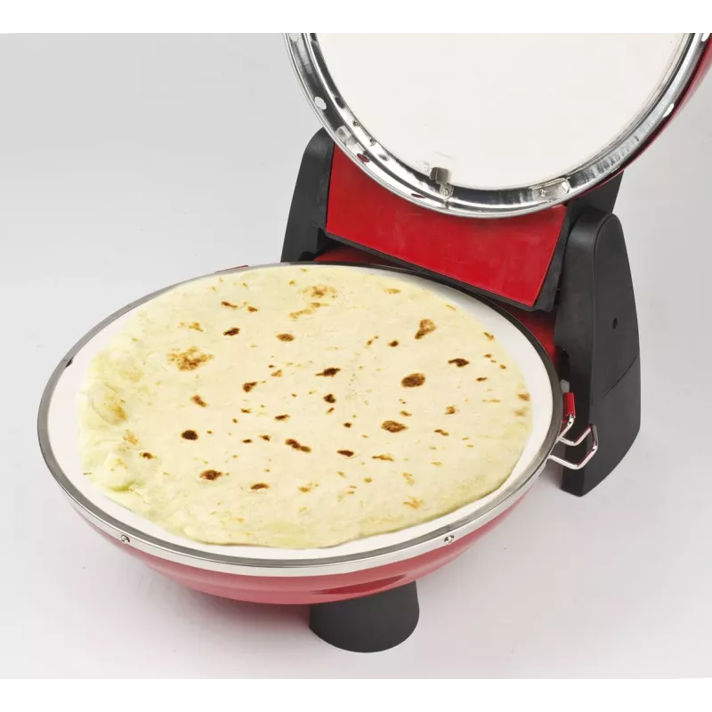 Maszynka do pizzy G3FERRARI G10032 — 1200 W, kamienna powierzchnia do pieczenia, maks. 400°C, pizza 31 cm, timer mechaniczny, czerwona