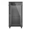 Szafa rack 19 cali LANBERG 22U 600x1000 mm, czarna, szklane drzwi przednie i tylne