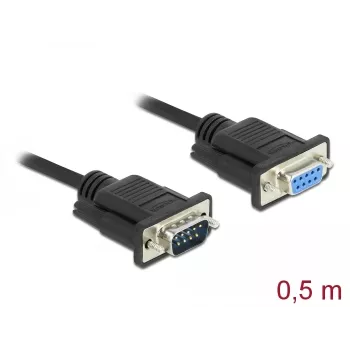 Kabel szeregowy DeLOCK 86613 Czarny 0,5 m RS-232