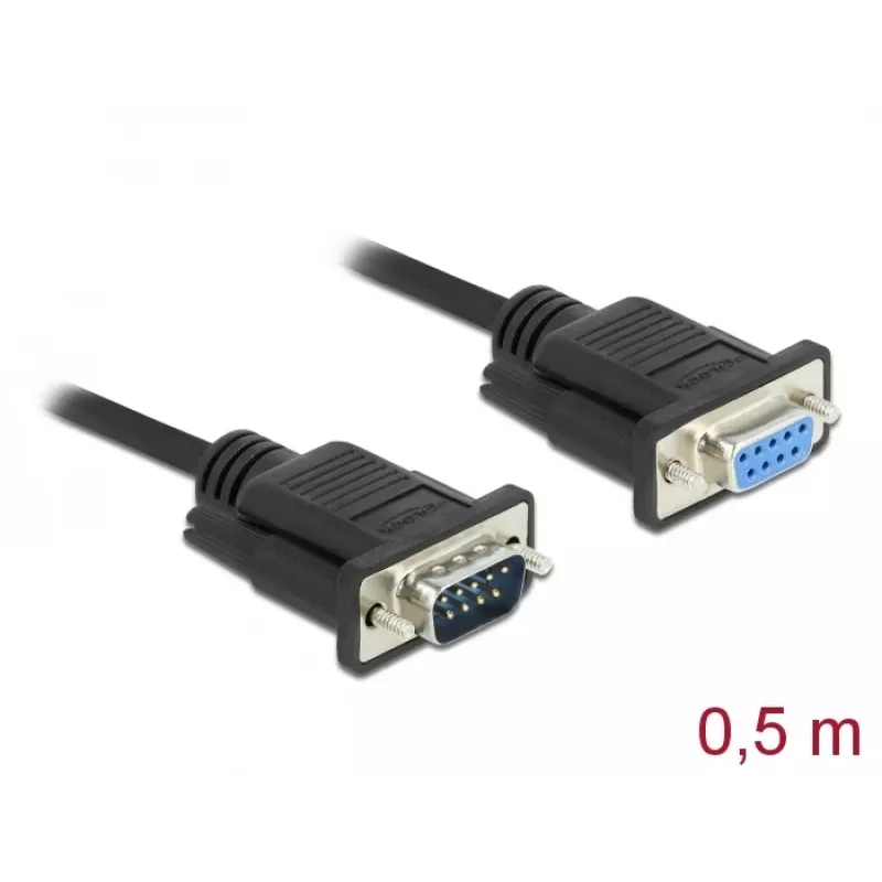 Kabel szeregowy DeLOCK 86613 Czarny 0,5 m RS-232