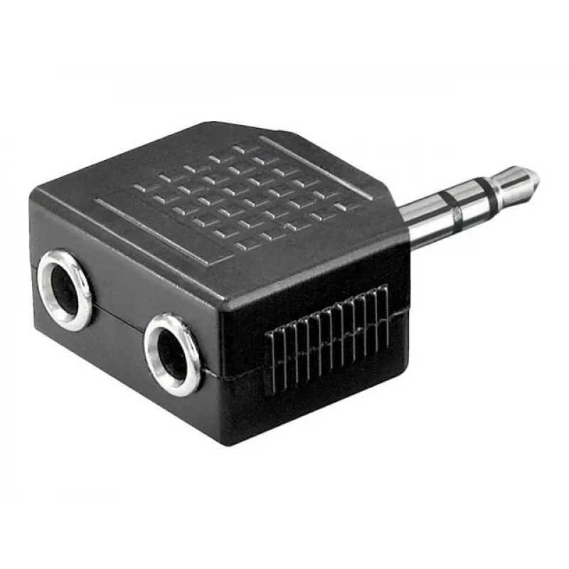 Goobay | Adapter słuchawkowy AUX; rozgałęźnik jack 3,5 mm 1-na-2