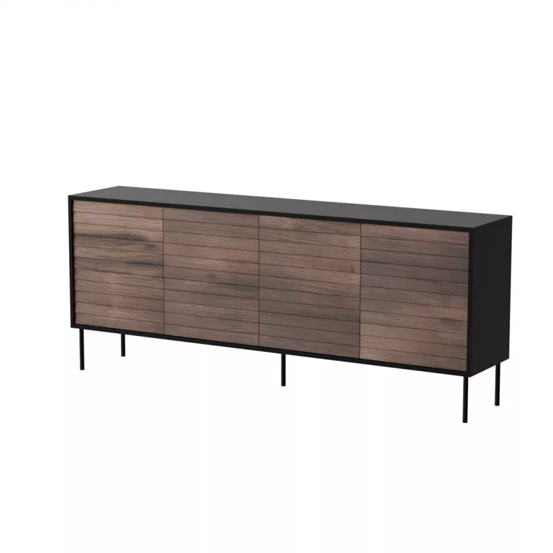 Cama 4D CORTINA komoda 200x40x81 czarny/orzech