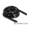 DeLOCK Wąż spiralny elastyczny 2 m x 16 mm czarny polietylen