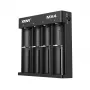 Ładowarka do akumulatorów XTAR MX4 4-slotowa uniwersalna Li-ion NiMH USB-C, czarna, obsługuje 4 akumulatory