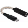 Kabel do telefonu komórkowego DeLOCK 66317 3,5 mm Lightning Czarny 0,105 m