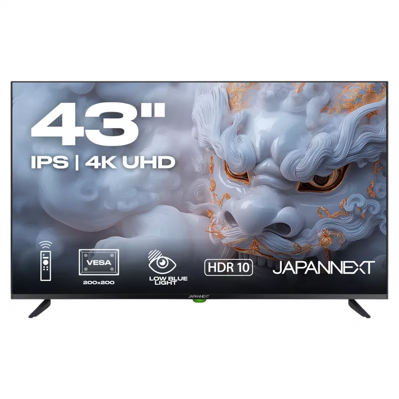 109,2cm/43 (3840x2160) JAPANNEXT JN-IPS430UHD60F 16:9 IPS 60Hz HDMI USB WLAN Głośnik Czarny