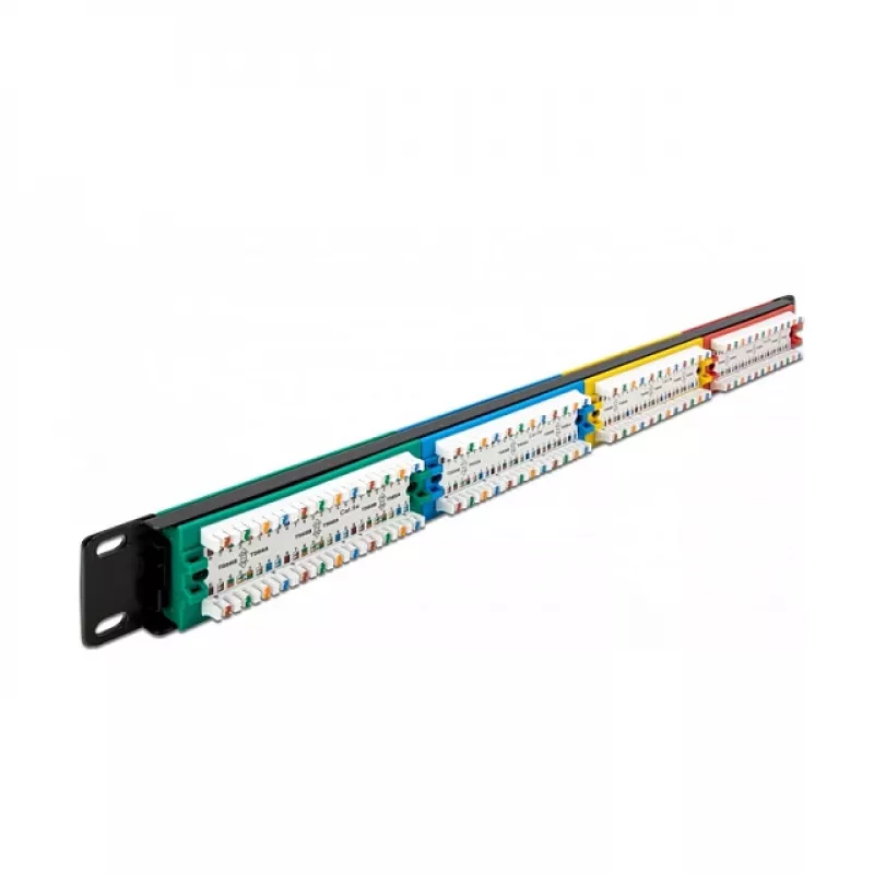 DeLOCK 19-calowy panel krosowy 24-portowy Kat.5e 1U kolorowe RJ-45