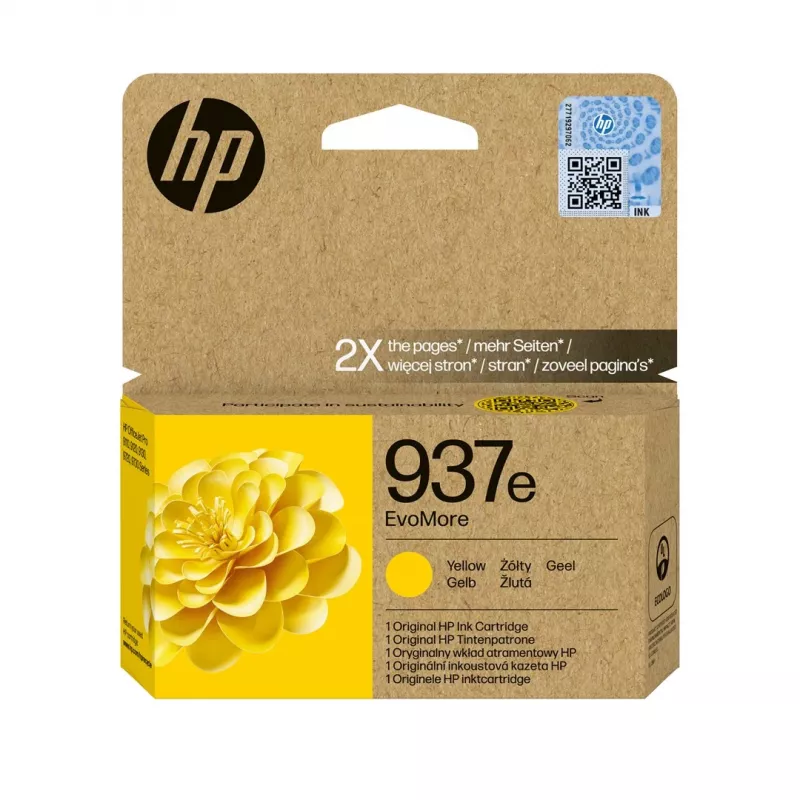 HP 937e EvoMore żółty Oryginalny wkład atramentowy