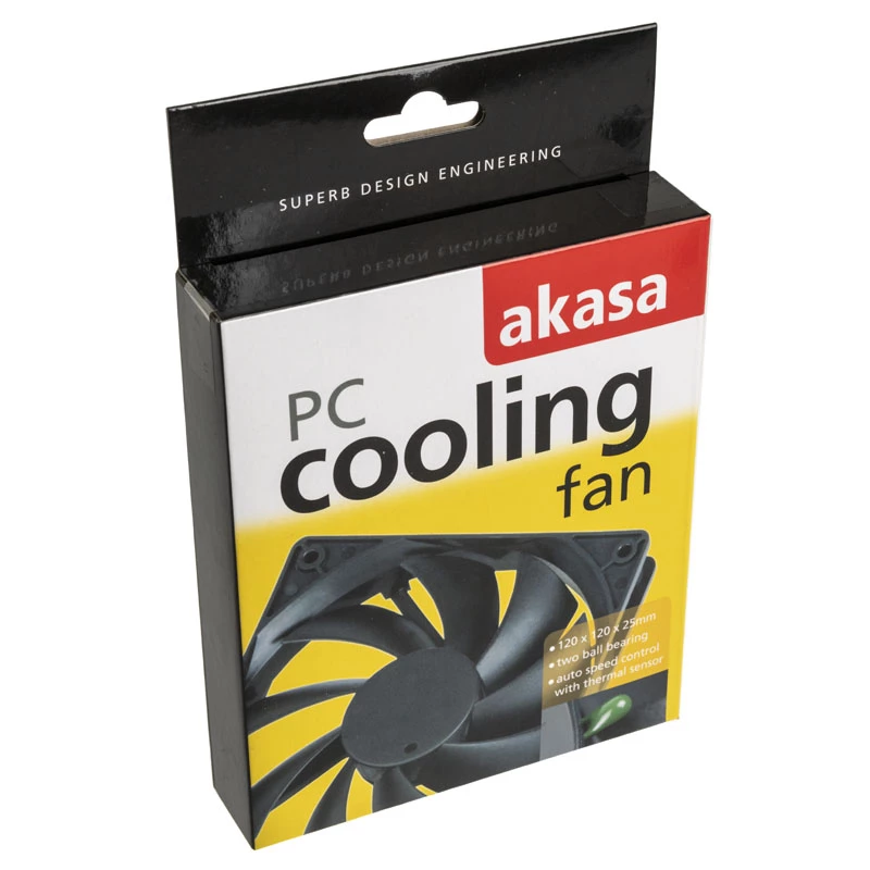 Wentylator Akasa Czarny 12cm AK-174BKT-B
