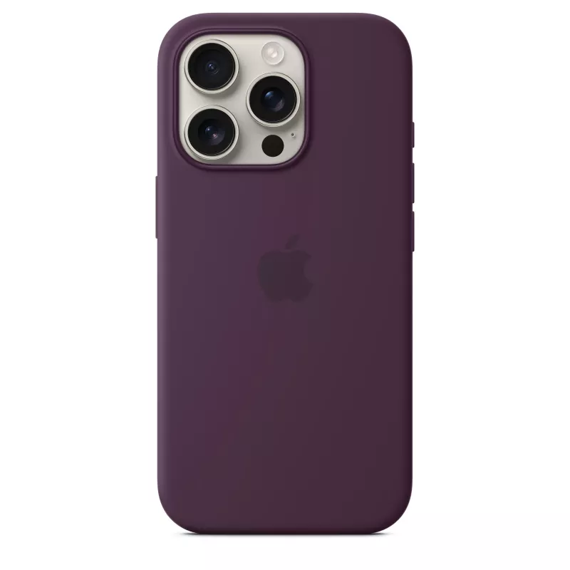 Apple iPhone 16 Pro Silikonowe etui z MagSafe - Śliwkowy