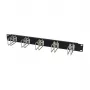 Panel zarządzania kablami w szafie rack 1U metalowy z 5 dużymi uchwytami, ALLNET ALL-S0002251, czarny