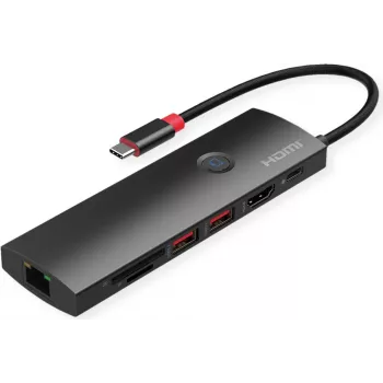 ROLINE Stacja dokująca USB-C 4K HDMI 1x C PD 2xUSB3.2Gen2 1xGbE - Cyfrowa/Transmisja danych (12.02.1126)