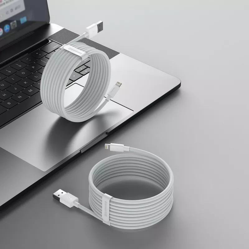 Kabel do telefonów komórkowych Baseus TZCALZJ-02 biały 1,5 m USB A Lightning