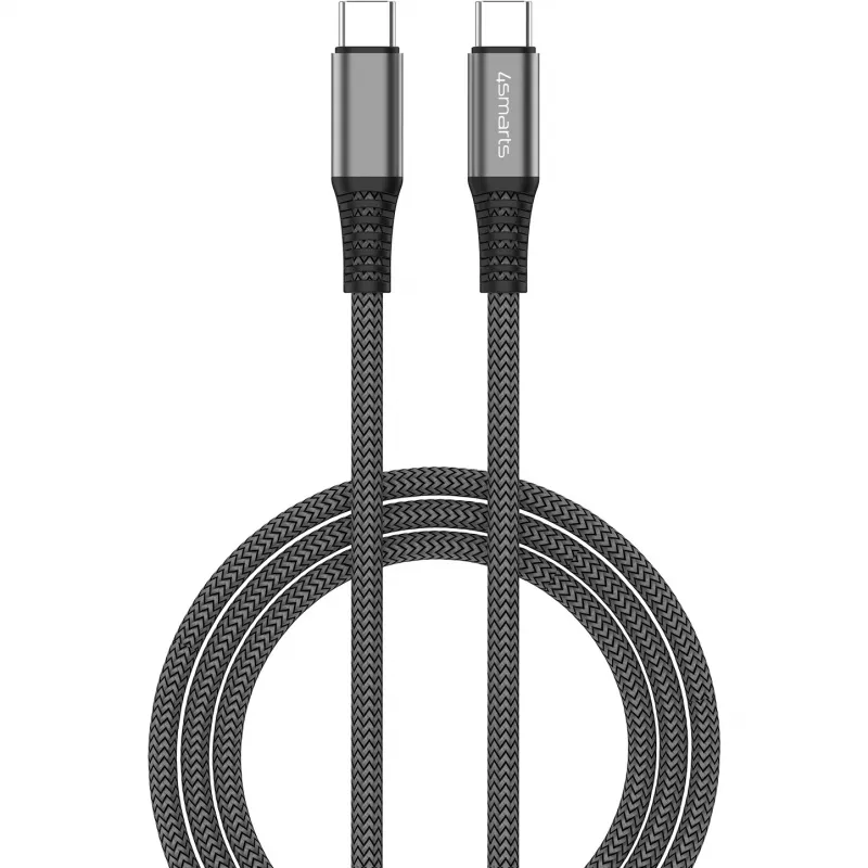 4smarts PremiumCord - Kabel USB - USB-C (M) do USB-C (M) - USB 2.0 - 20 V - 5 A - 1.5 m - Zasilacz USB (100 W) - Czarny