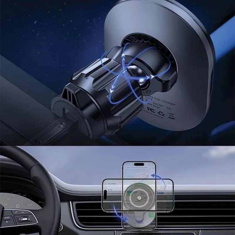 Uchwyt samochodowy MagSafe 15W indukcyjny czarny