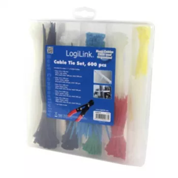 Opaska kablowa LogiLink KAB0019 Nylon Czarny Niebieski Zielony Czerwony Biały