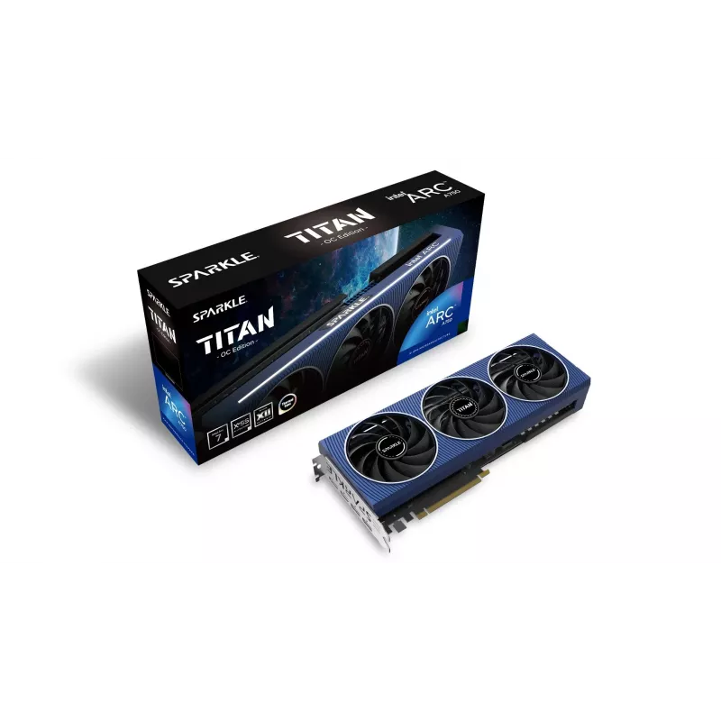Karta graficzna Sparkle Arc A750 TITAN OC Edition — 8 GB GDDR6, 256-bit, PCIe 4.0, 2200 MHz