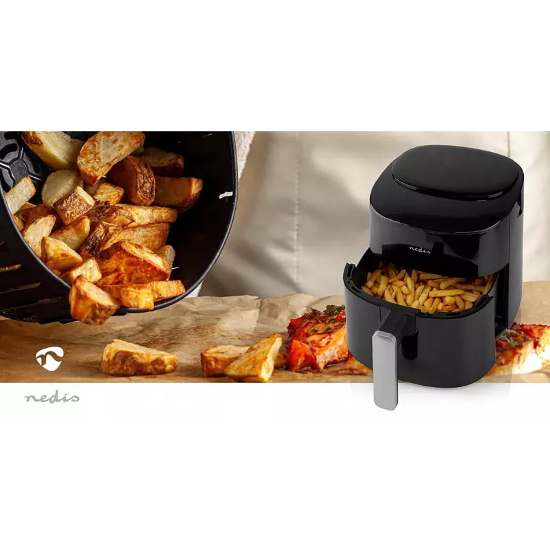Frytkownica powietrzna Nedis KAAF160BK z pojedynczym koszykiem 4.2 L 1300 W Czarny