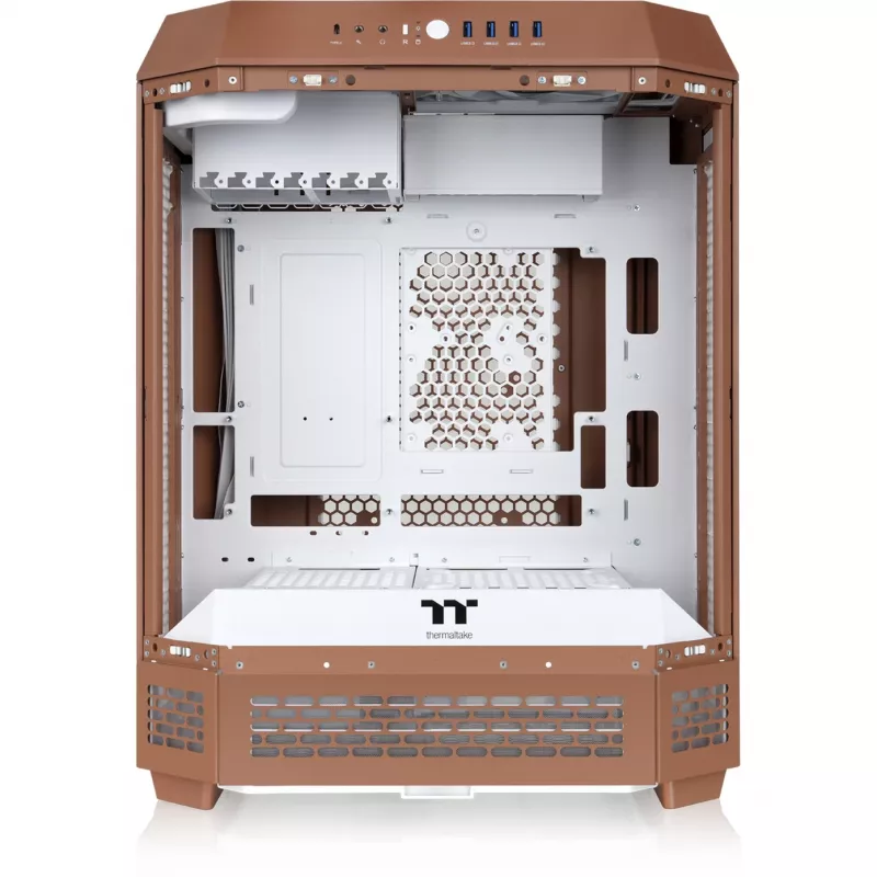 Obudowa PC Thermaltake The Tower 600 Midi Tower Mocha — ATX/Micro-ATX/Mini-ITX, szkło hartowane, 1x3,5 cala + 2x2,5 cala, 4x USB 3.2