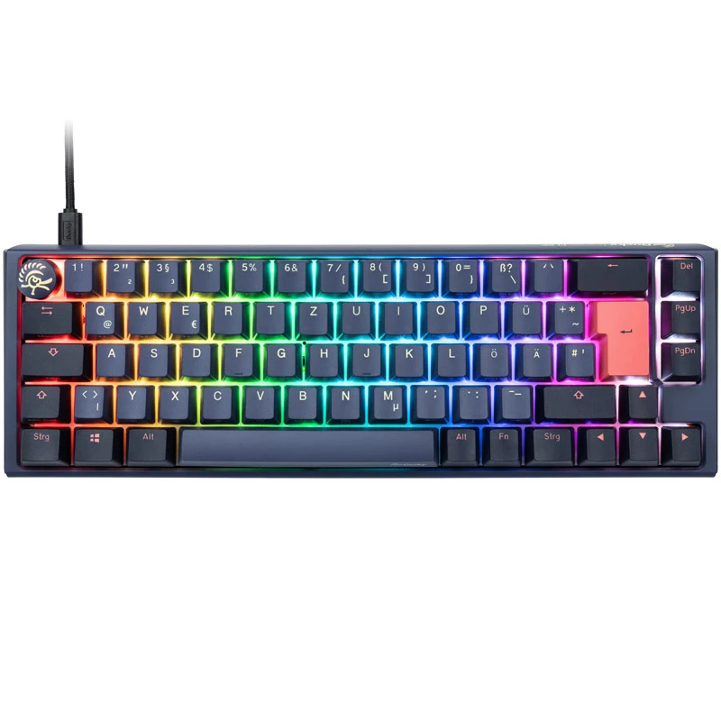 Klawiatura Ducky One 3 SF do gier USB QWERTZ niemiecka niebieska